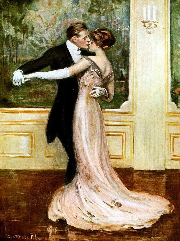 Танец кавалеры приглашают дам. Кларенс фредерик ундервуд (underwood, clarence frederick 1871 – 1929). кавалер на балу 19 века. танец в живописи. кавалер и дама на балу.
