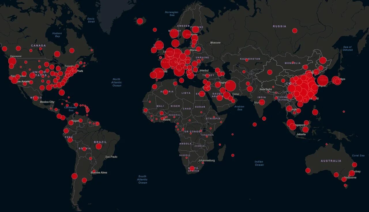 Карта эпидемий в мире. Ковид карта распространения.