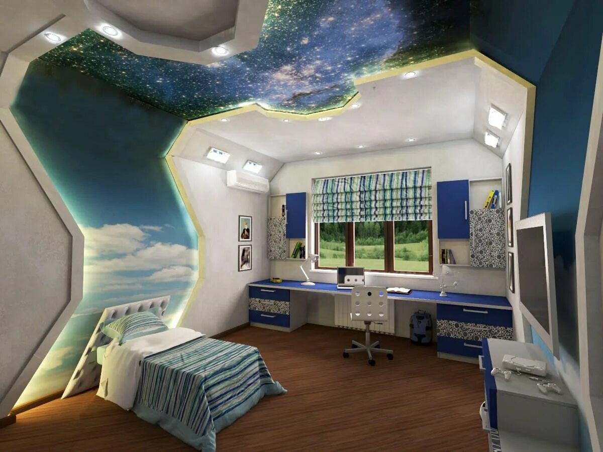 Детская будущего. Необычная детская комната для мальчика. Комната в космическом стиле для мальчика. Комната в стиле космос для мальчика. Комната в стиле космос для подростков.