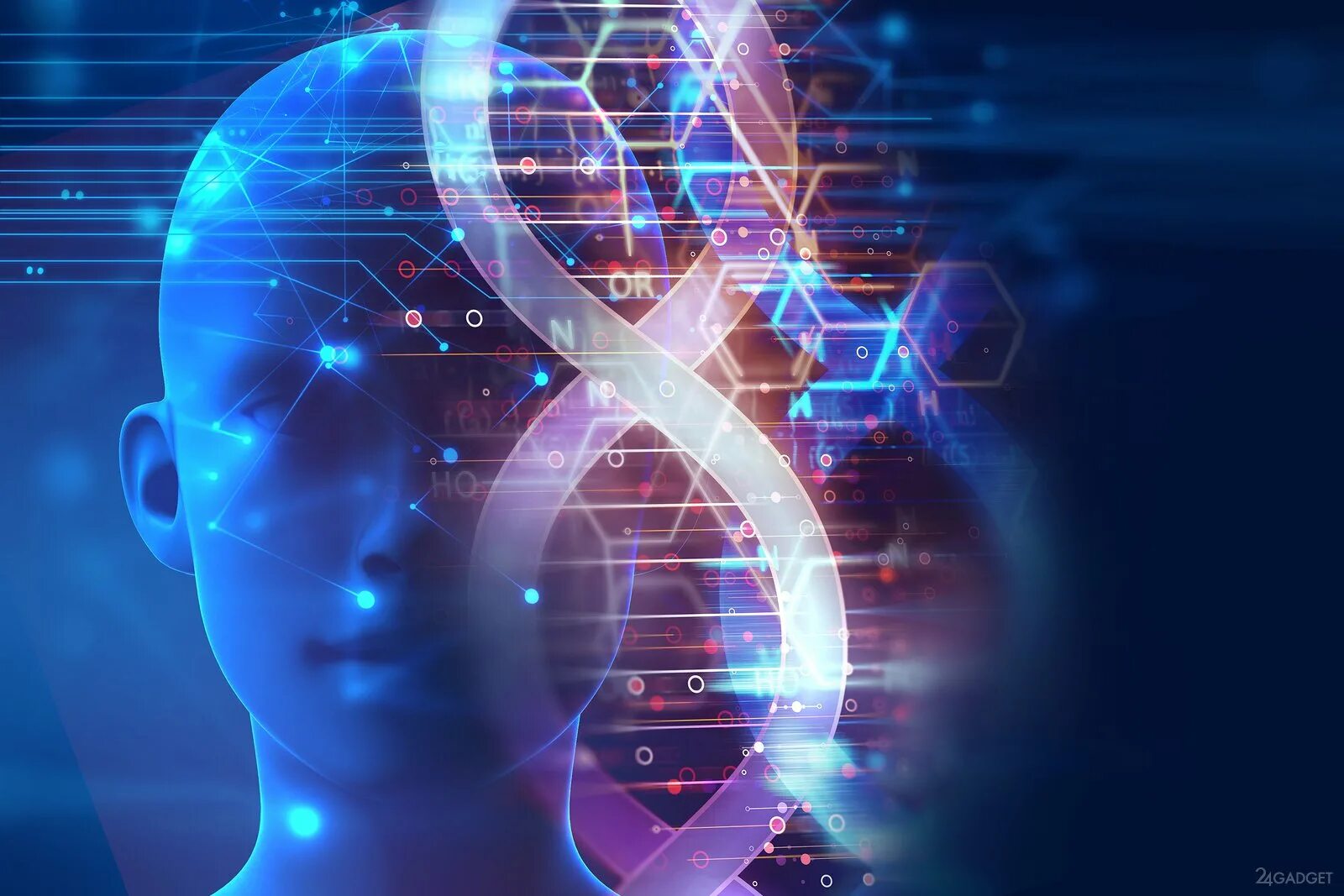 Генные технологии. Проект геном человека. Человеческая ДНК. Фотография ДНК.