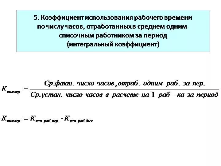 Показатель интегрального использования. Коэффициент использования времени. Коэффициент использования рабочего времени. Коэф использования рабочего времени. Коэффициент использования рабочего времени формула.