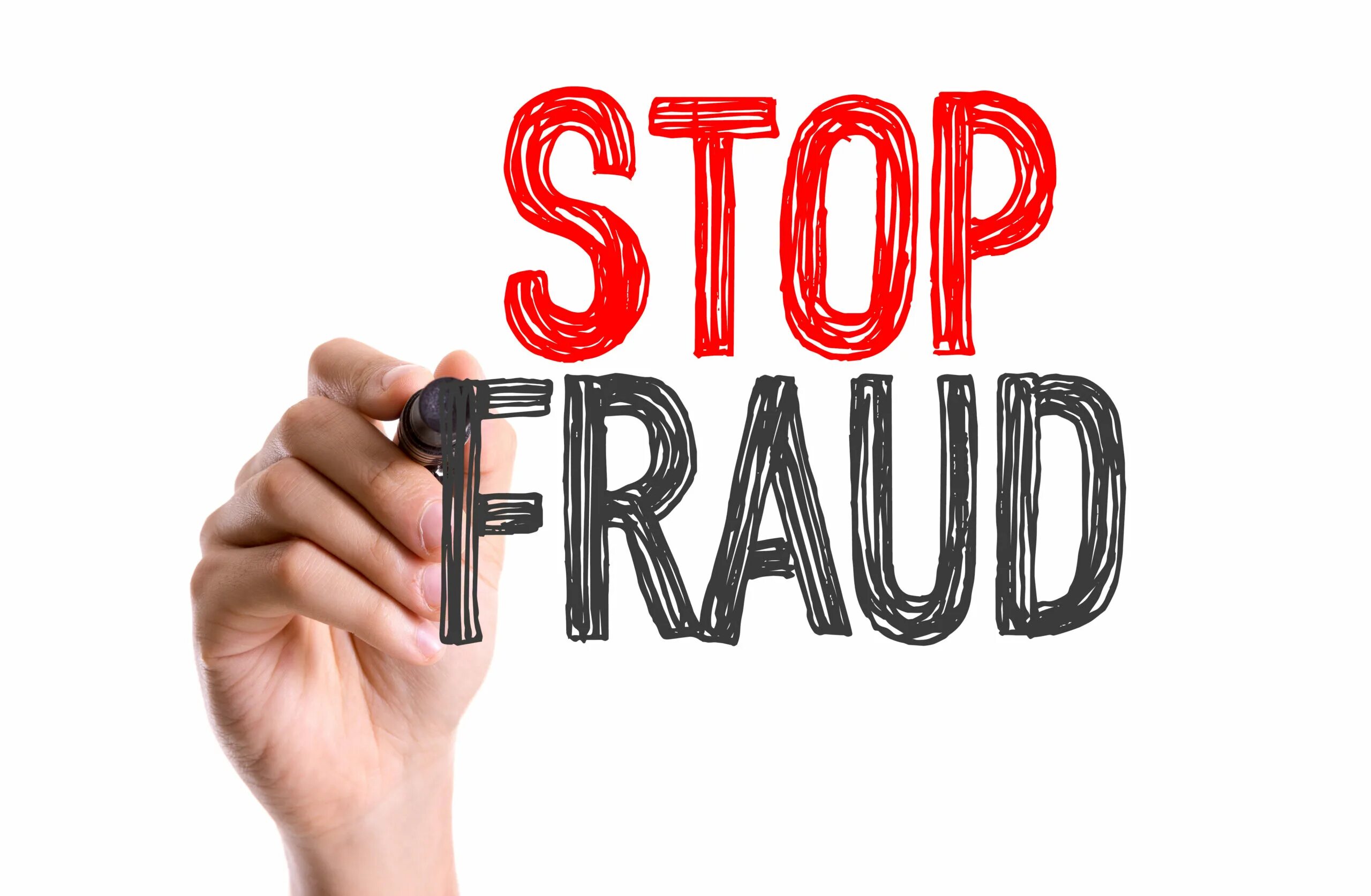 Stop writing. Stop fraud hand. Antifraud stock.