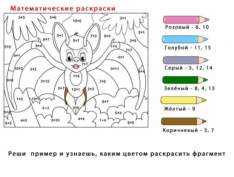 Решить пример и раскрасить 1 класс. Математическая раскраска. реши примеры и раскрась картинку. математические картинки для раскрашивания. раскраска математика для дошкольников.