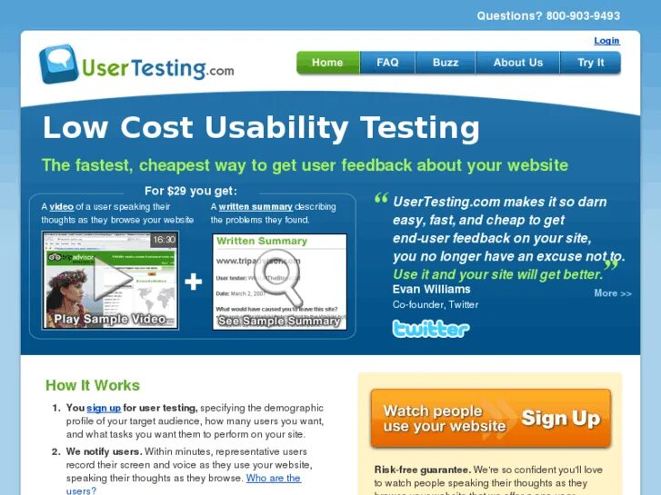 User testing com