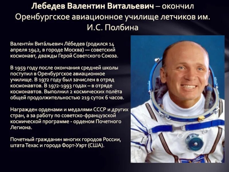 Каком году родился космонавт. Каком году родился космонавт