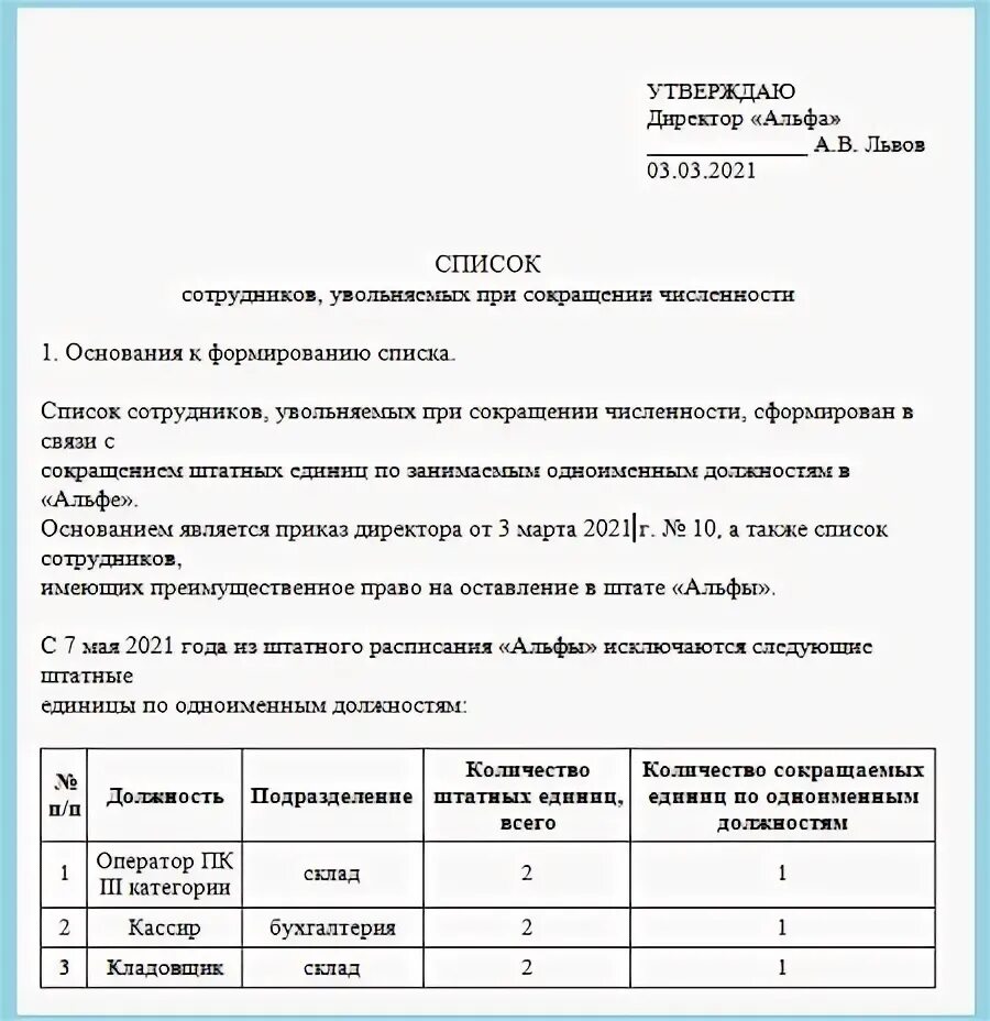 Форма приказа о сокращении численности и штата работников. Приказ об увольнении работника по сокращению штата. Увольнение сотрудника по сокращению. Увольнение в связи с сокращением должности. Компенсация при увольнении по сокращению