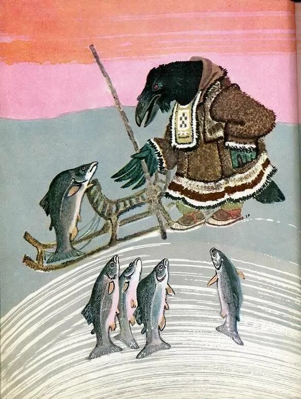 Рассказы народов севера. Ворон кутха рачев. ворон кутха сказки народов севера. рачев сказки народов севера. ворон кутха иллюстрации рачёва.