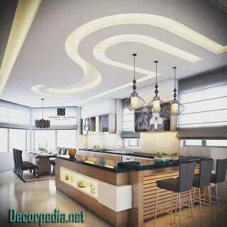 Дизайн кухни потолки гипсокартон