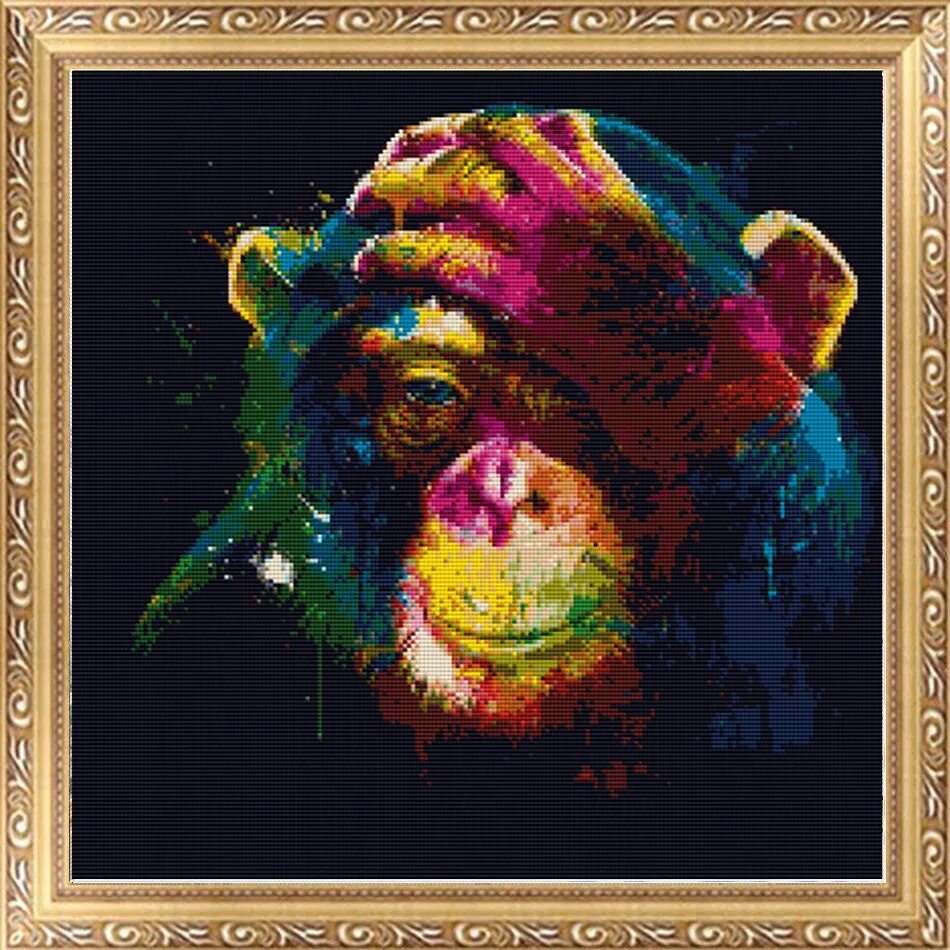 Мозаика обезьяны. Алмазная мозаика обезьяна. Обезьяны в живописи. Картина цветная обезьяна. Разноцветные обезьянки.