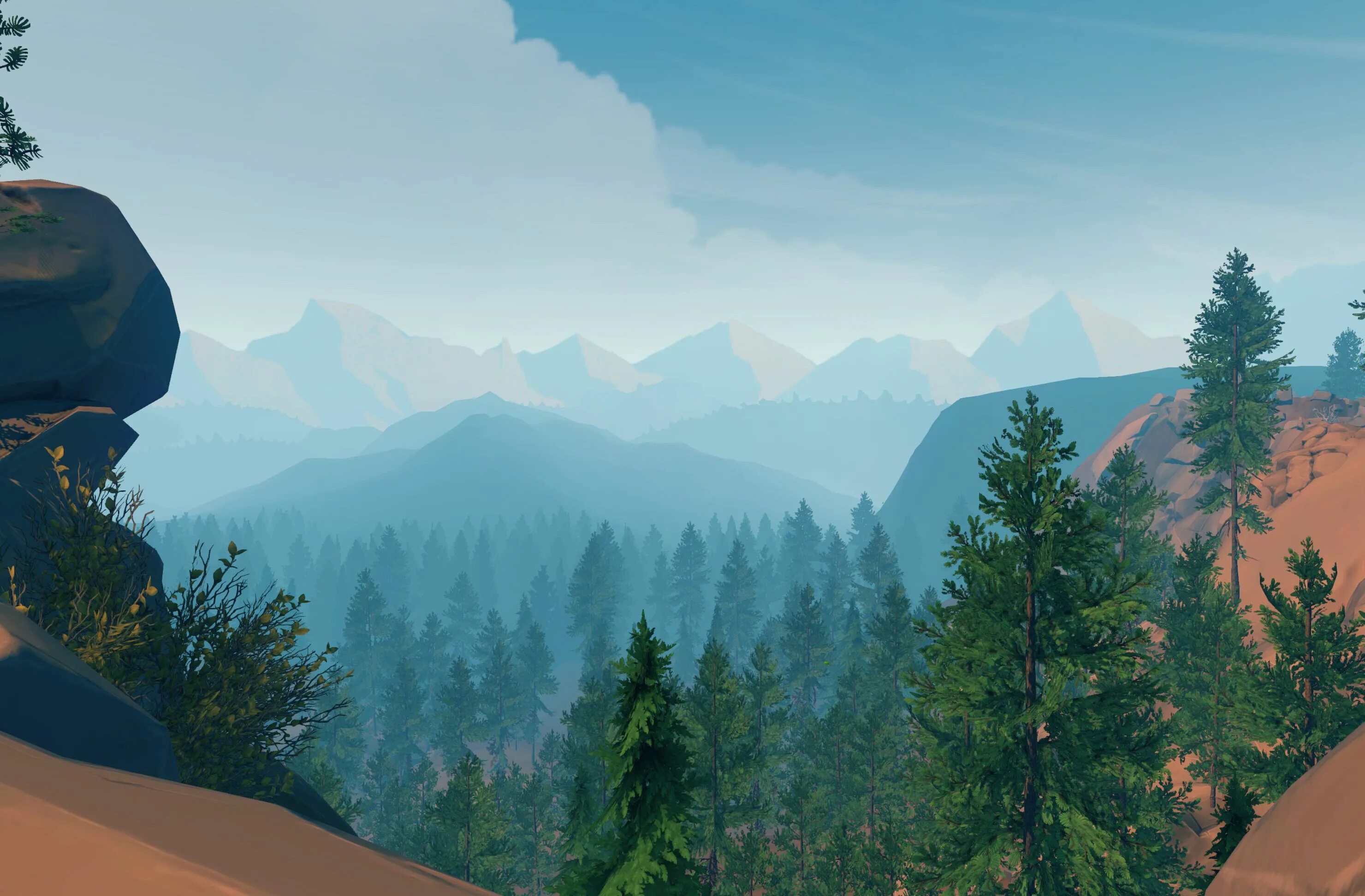 10 д игр. Firewatch лес река горы. Firewatch пейзажи. Firewatch природа. Firewatch кадры.