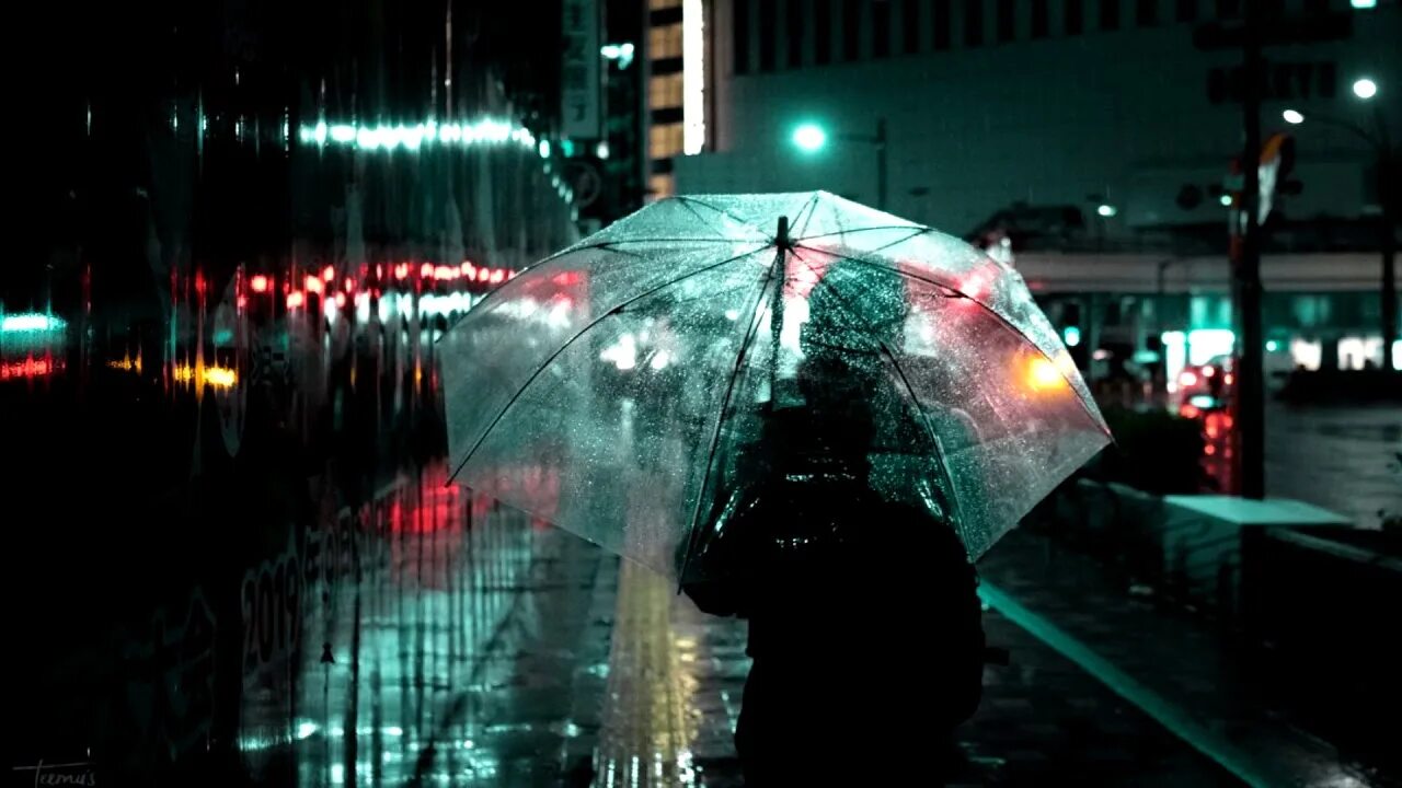 Зонтик в темноте. Улица с зонтами. Ночной город под дождем. Umbrella night. Зонт созвездия.