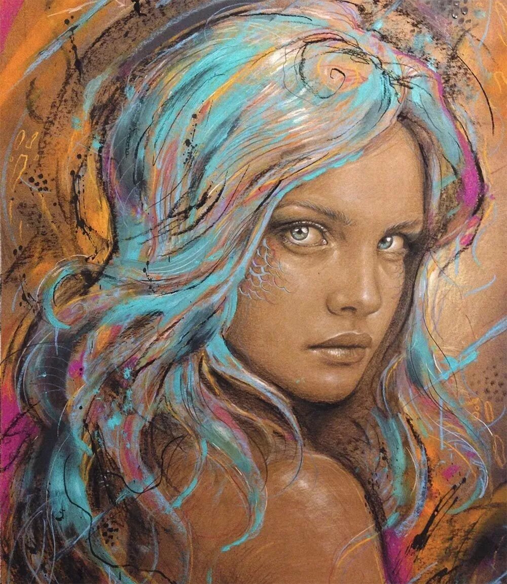 Wpap портрет. стилизация портрета. создаем портрет в цвете. портрет красками. эмма абер художница.