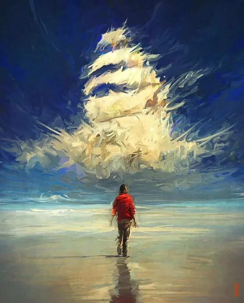 Шагающий по ветру. Artem rhads Chebokha. Картины Артема Чебохи.