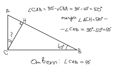Найдите высоту ch прямоугольного треугольника abc