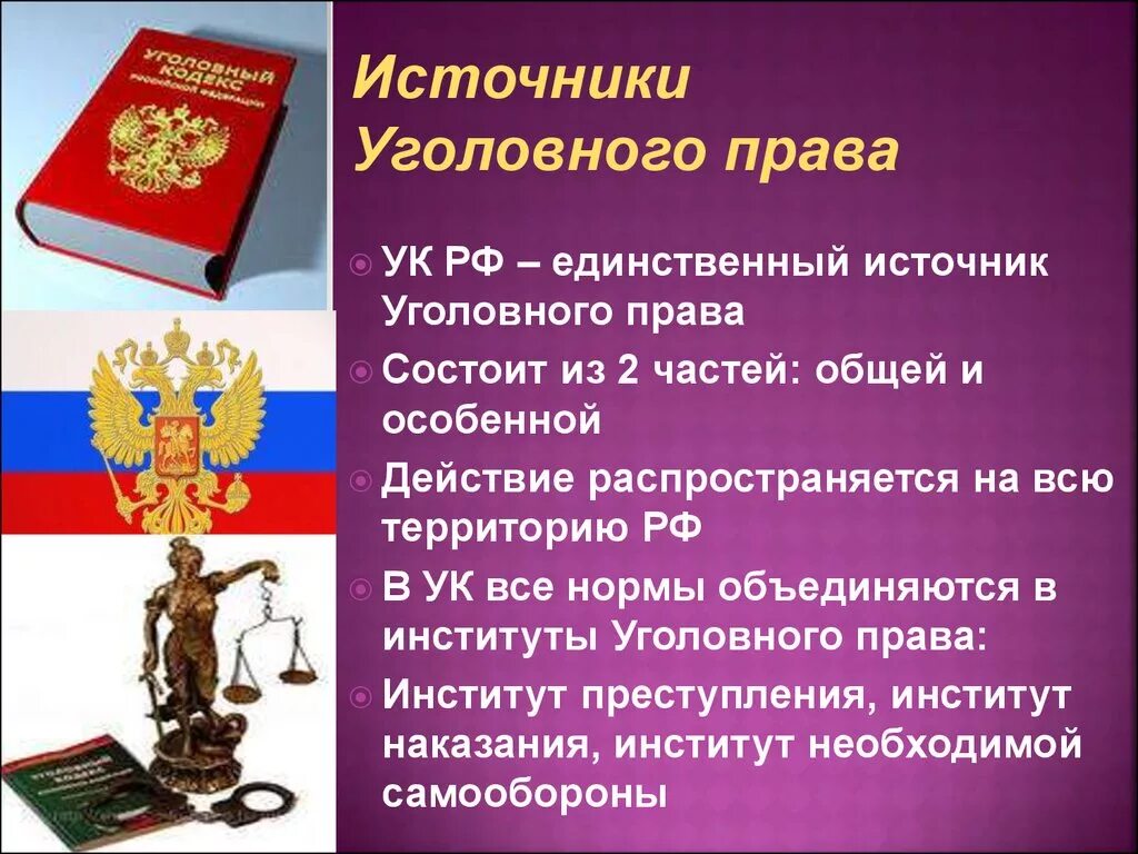 Уголовный кодекс рф содержит правовые нормы. Источники головного право. Уголовное право источники. Источники УК РФ.