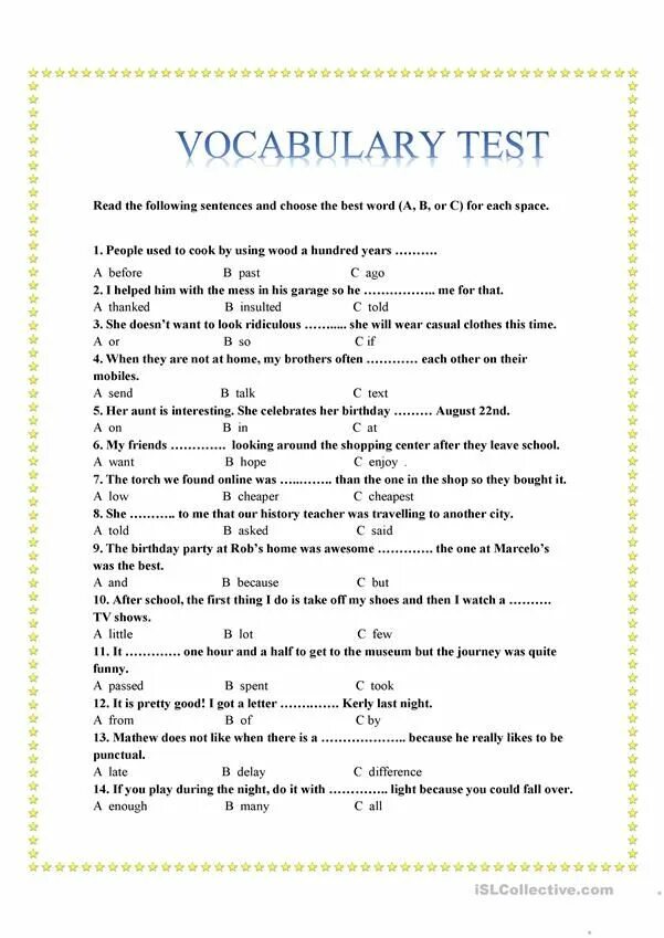 Use of english exercises