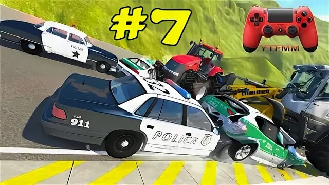 Тест машин 7. Крутой папа BEAMNG.Drive. Машинки тест драйв. Краш тест машинки игрушка. YTFMM. Аварии.