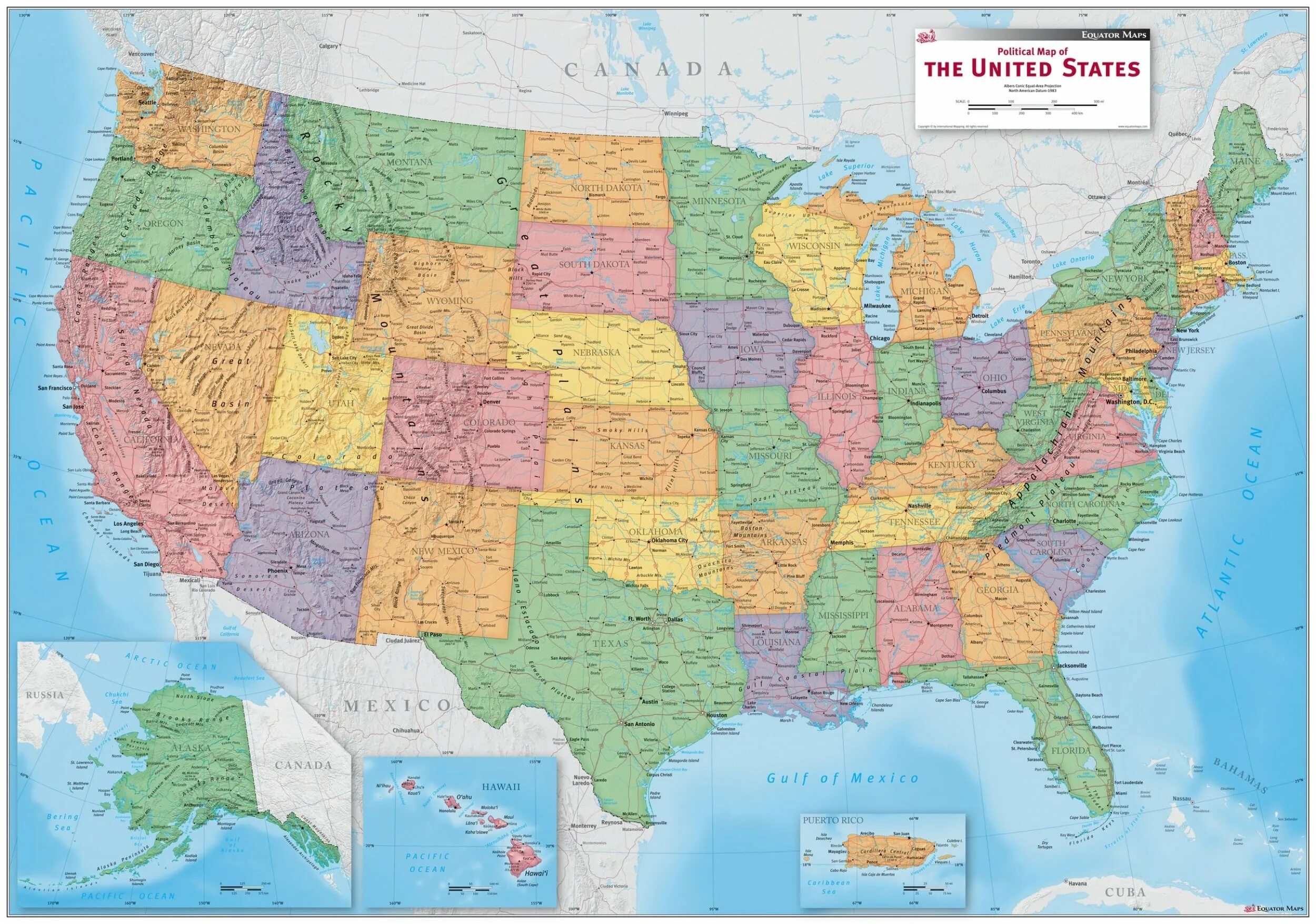 We map. Карта США. Политическая карта США. Полит карта США. Карта США со Штатами.