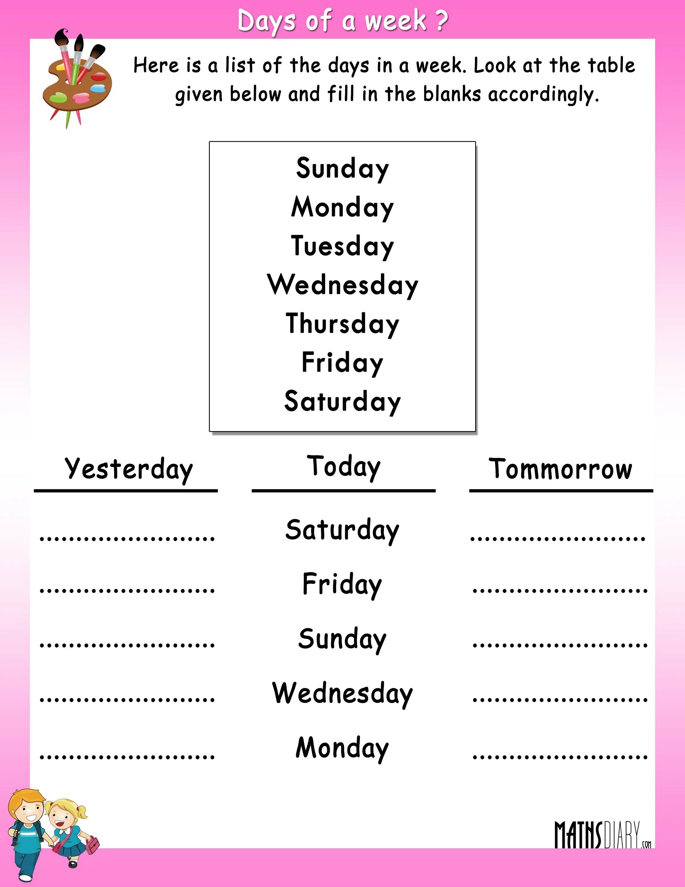 Дни недели Worksheets for Kids. Days of the week task for Kids. Week Worksheet. Days of the week Worksheet.