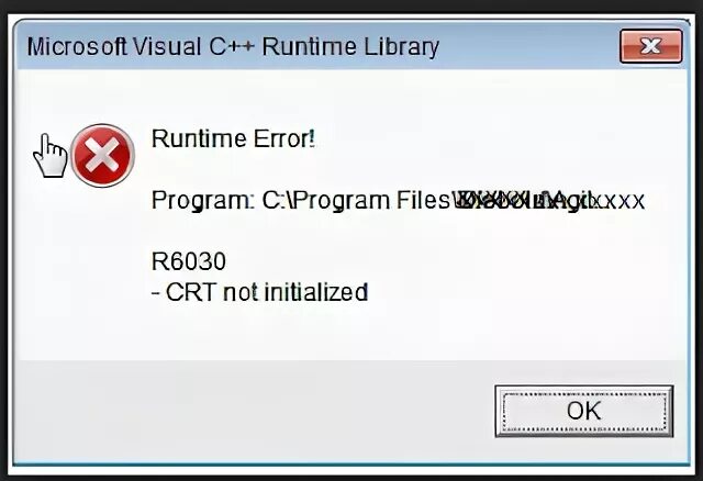 Runtime library error. Not initialized.