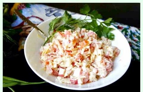 Крабовый салат с рыбой
