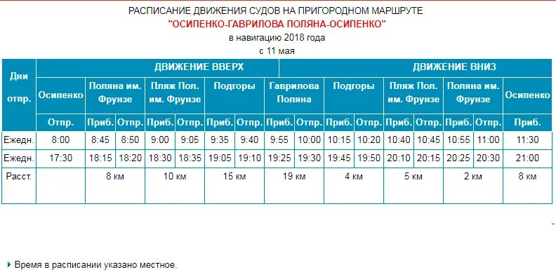 Расписание судно ekarma 2