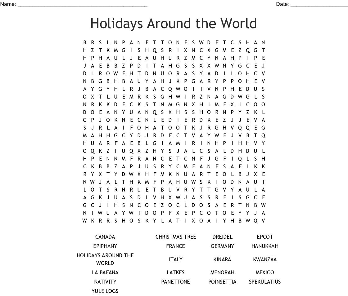 World search. Holidays wordsearch. electricity wordsearch. world around us wordsearch. special holidays wordsearch.