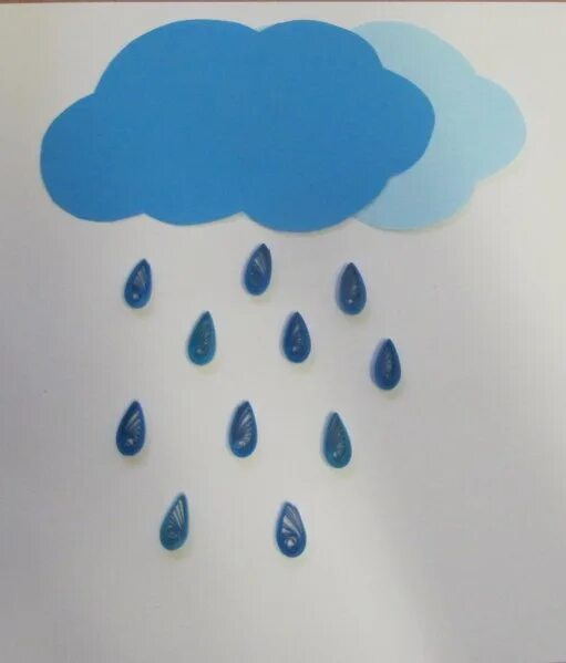 Аппликация капелька воды. Рисование в младшей группе дождик. Рисование с детьми ясельной группы. Поделка на тему дождик. Аппликация тучка.