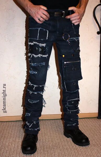 скинет джинсы я как нефор. одежда сайбер панк штаны. джинсы с пуговицами на ширинке мужские. неформальные джинсы мужские. Rock punk rave брюки.