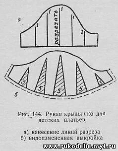 Выкройка рукава крылышко