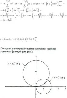 Вычислить площадь ограниченную окружностями