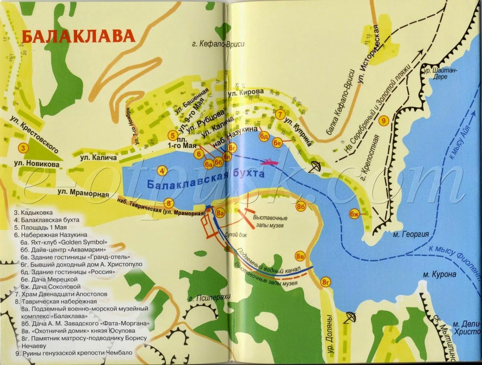 Балаклава город в Крыму на карте