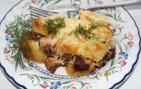 Печень запеченная с сыром