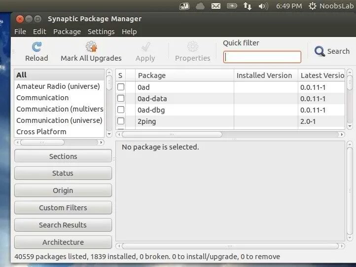 Synaptic linux. Менеджер пакетов synaptic. Package установить. Менеджер пакетов Ubuntu.