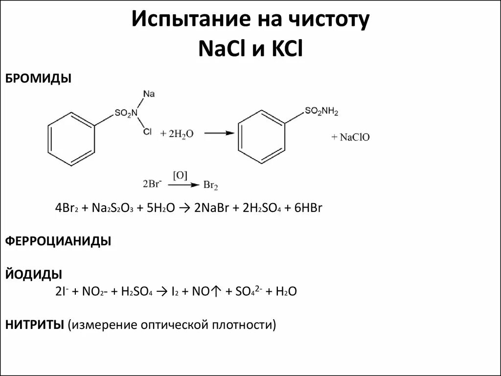 Бромид калия связь. Испытания на чистоту. Испытание на хлориды. Испытание на чистоту натрия бромида. Реакция на бромиды.