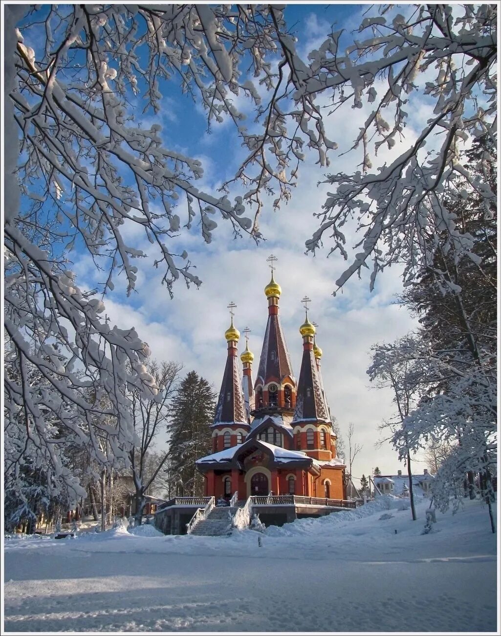 Церковь нового дня. Абрамцево церковь зима.