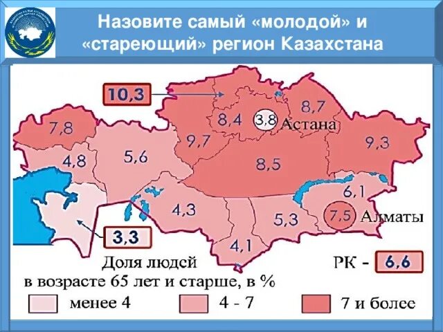 Население казахстана карта