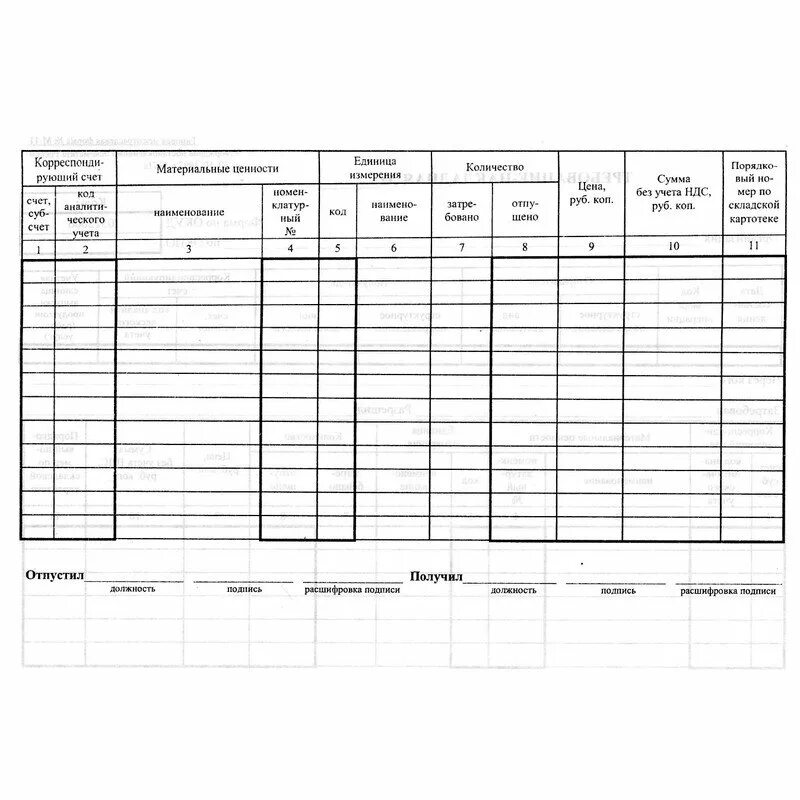 Образец бланк требование. Требование-накладная форма м-11. Форма требования накладной м-11. Форма по ОКУД 0315006 требование-накладная. Накладная форма м11.
