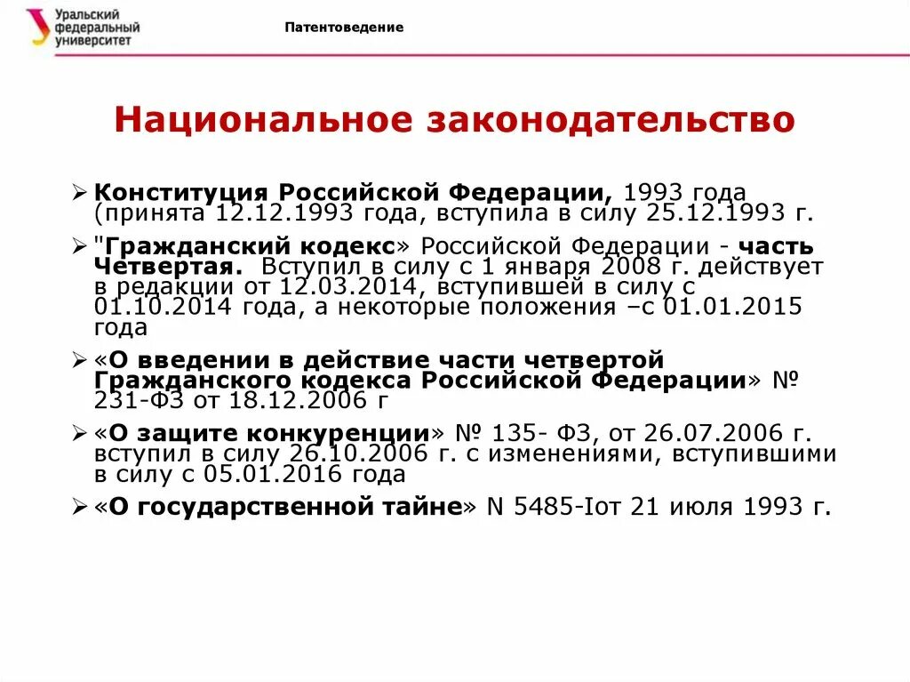 Национальное законодательство. Национальное законодательство это определение. Система национального законодательства. Презентация патентоведение.