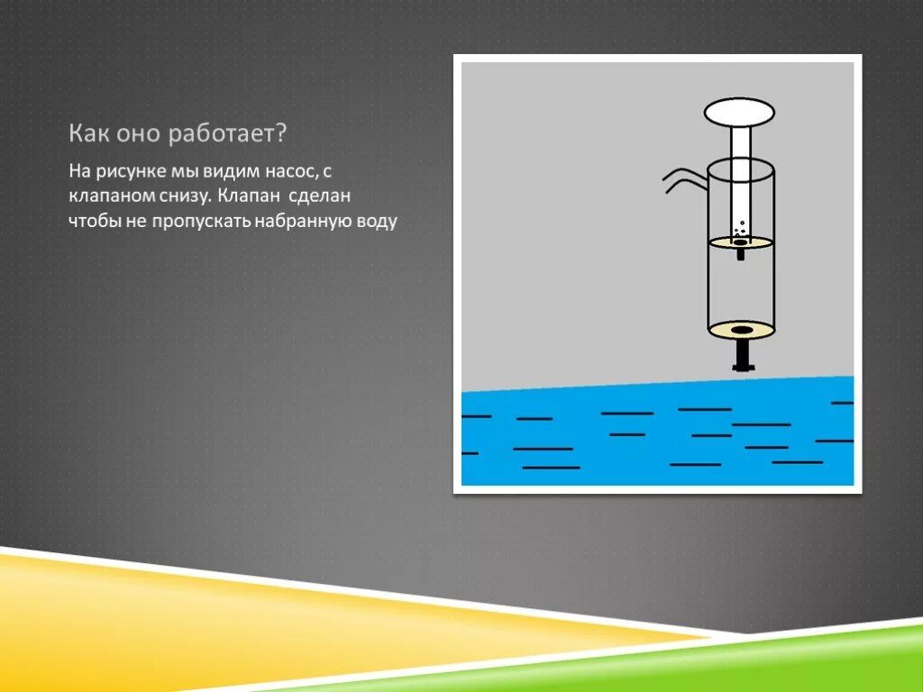 Клапан снизу снизу. Рисунок насоса для слайда. Кто создал клапанные насосы. Насос видит. Клапан Нижнего пуска воды не набирает воды.