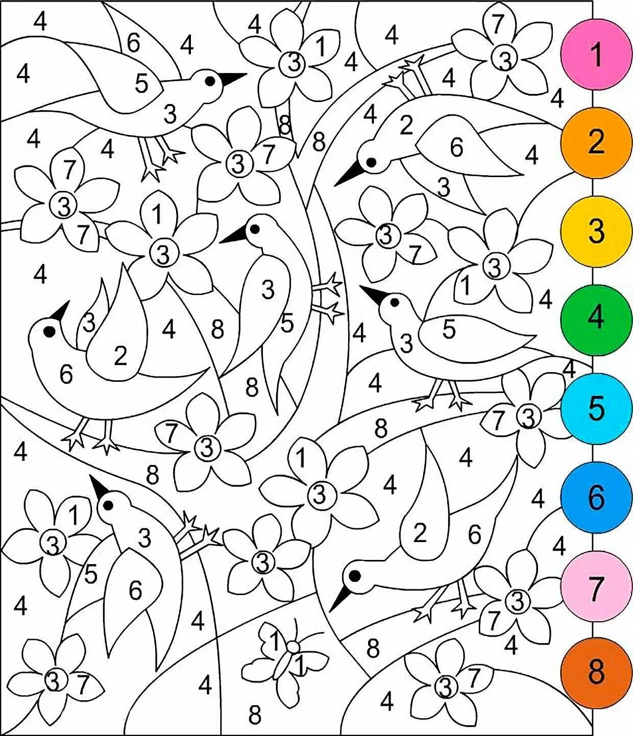 Цифровые раскраски для детей 7 лет. Раскраска по цифрам. Раскраска по шифру. Раскраска про цифоркам. Рисование по цветам для детей.