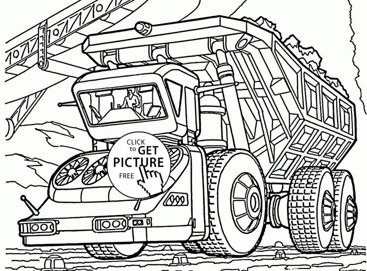 Biggest Dump Truck coloring page for kids, transportation coloring pages printab