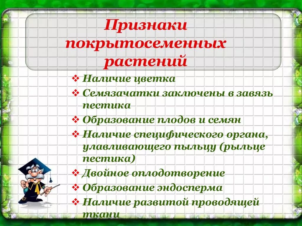 Существенный признак характеризует. Характерные признаки покрытосеменных. Характерные признаки покрытосеменных растений. Признаки покрытосеменных рас. Признаки отдела покрытосеменных растений.