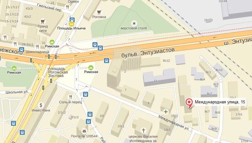 владикавказ ул. римская метро улица. м. римская ул международная д. международная улица 15 москва.