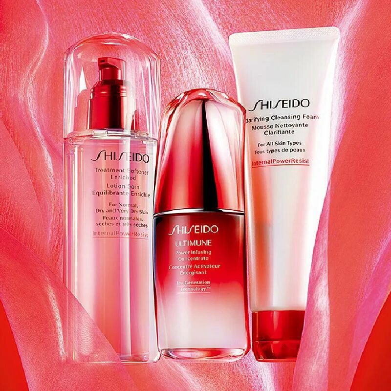 Shiseido купить в москве. Шисейдо Тритмент софтнер лосьон. Шисейдо косметика. Шисейдо (рус). Крем шисейдо красный.