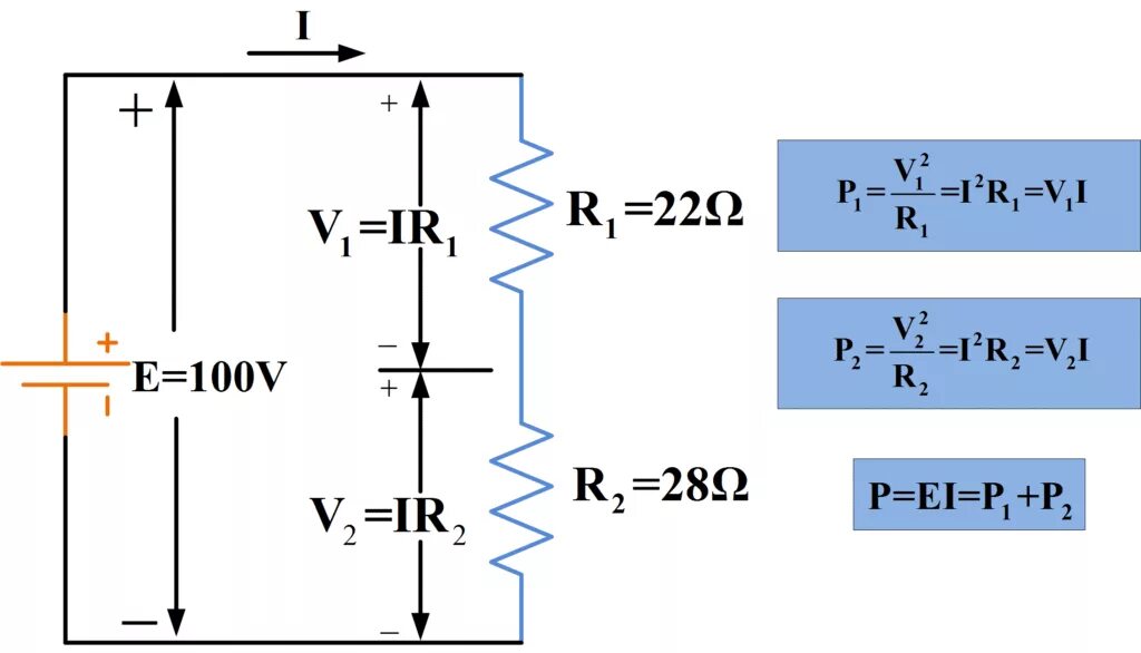 Circuit definition. Series circuit. power dissipated. resistors in circuit. series connected resistors suma.