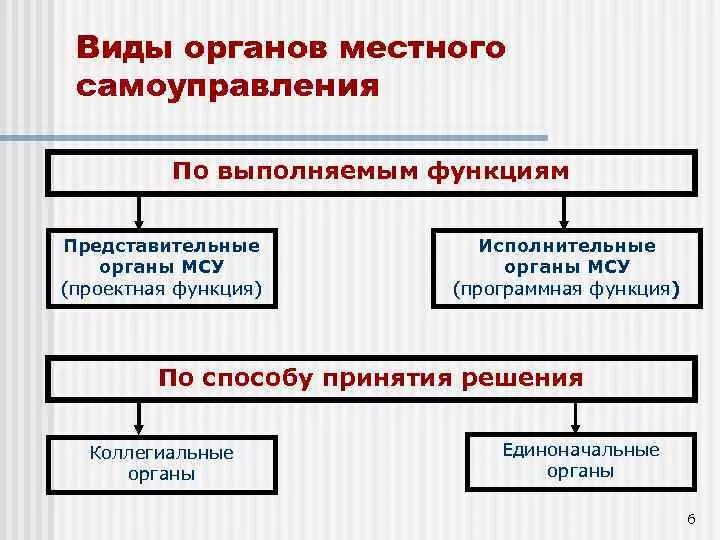 Виды системы местного самоуправления