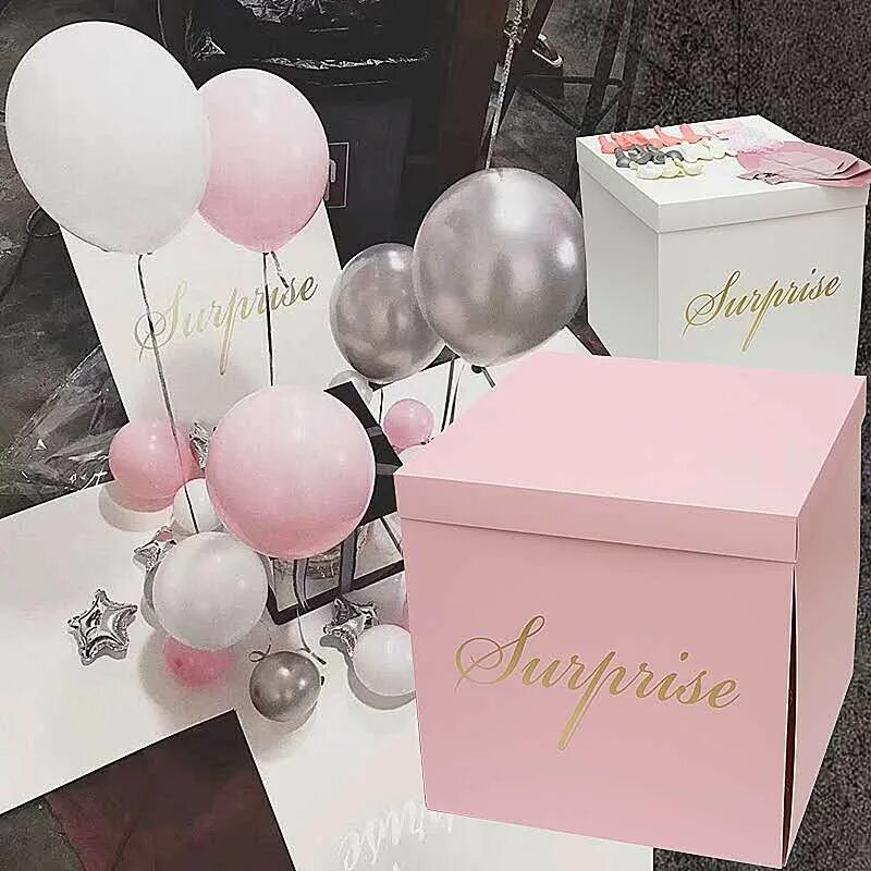 Белая коробка с шарами. Коробки с шарами. Подарочные коробки с шарами. Розовая коробка для шаров. Коробка для подарка с шарами.