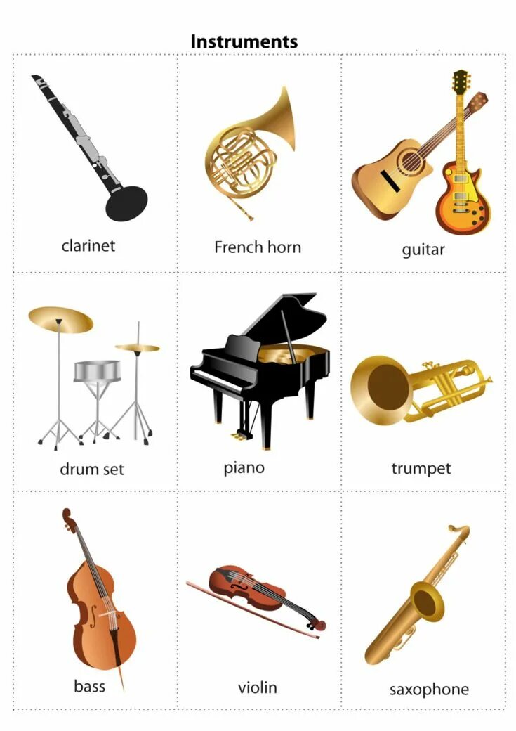 Instruments in english