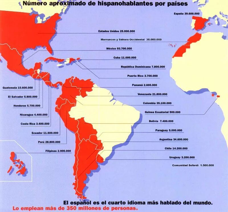 В каких странах говорят на испанском языке на карте. Карта распространения испанского языка в мире. Карта испанского языка в мире. В каких странах говорят на испанском языке.
